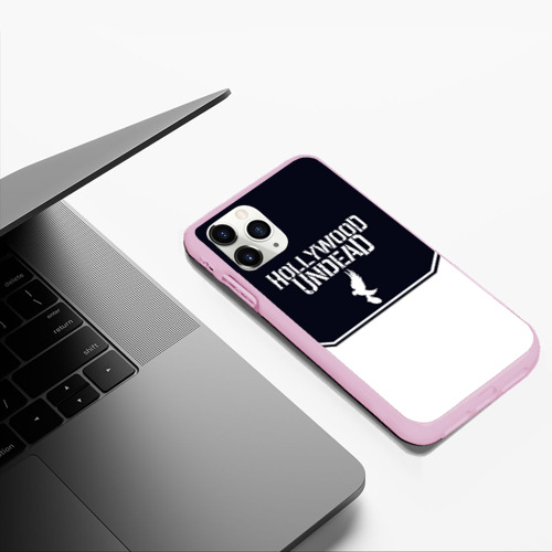 Чехол для iPhone 11 Pro Max матовый Hollywood Undead краска, цвет розовый - фото 5