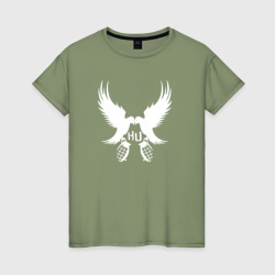 Женская футболка хлопок Hollywood Undead - две птице