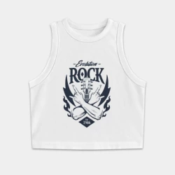 Женская укороченная майка-топ хлопок Rock evolution