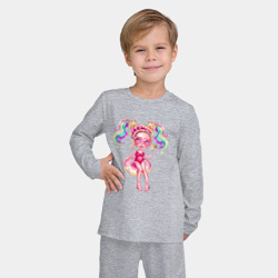 Детская пижама с лонгсливом хлопок Девушка плавает на надувном круге - пончике - фото 2