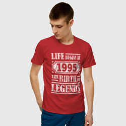 Мужская футболка хлопок Жизнь началась в 1995 рождением легенды - фото 2