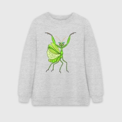 Женский свитшот oversize без начеса хлопок Богомол лапки вверх