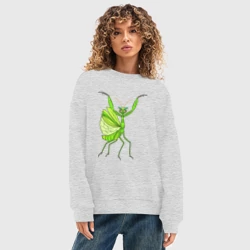 Женский свитшот oversize без начеса хлопок Богомол лапки вверх - фото 2