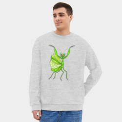 Мужской свитшот oversize без начеса хлопок Богомол лапки вверх - фото 2