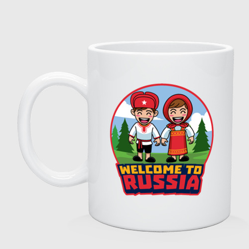 Кружка керамическая Welcome to Russia, цвет белый