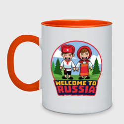 Кружка двухцветная Welcome to Russia