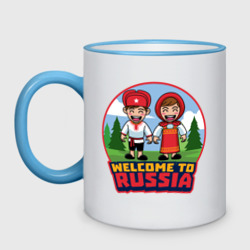 Кружка двухцветная Welcome to Russia