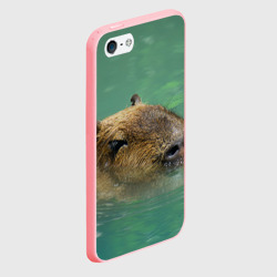 Чехол для iPhone 5/5S матовый Капибара под водой - фото 2