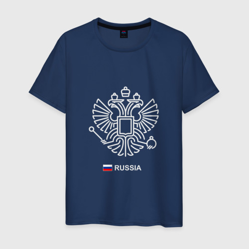 Мужская футболка из хлопка с принтом Россия - Орёл, вид спереди №1