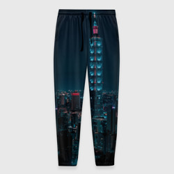 Мужские брюки 3D Ночной неоновый город