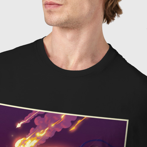 Мужская футболка хлопок Летящий безымянный герой, цвет черный - фото 6