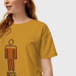 Женская футболка хлопок Oversize На 80 процентов квас - фото 2