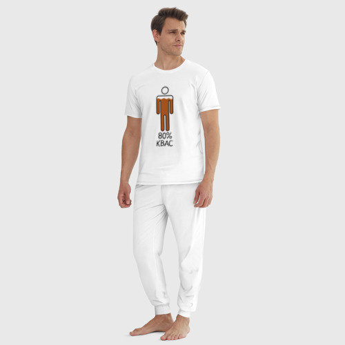 Мужская пижама хлопок На 80 процентов квас, цвет белый - фото 5