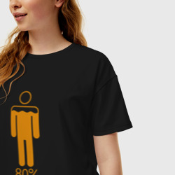 Женская футболка хлопок Oversize На 80 процентов Квас - светлый - фото 2