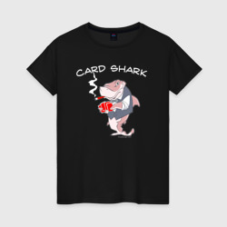 Женская футболка хлопок Карточная акула с сигарой