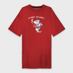 Платье-футболка хлопок Карточная акула с сигарой