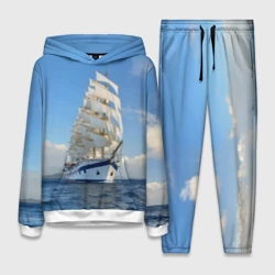 Женский костюм с толстовкой 3D Парусник идёт на полных парусах