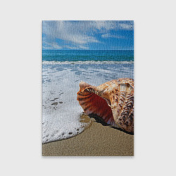 Обложка для паспорта матовая кожа Океанская раковина на песчаном берегу