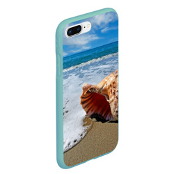 Чехол для iPhone 7Plus/8 Plus матовый Океанская раковина на песчаном берегу - фото 2