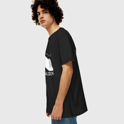 Мужская футболка хлопок Oversize Пасть мегалодона, цвет черный - фото 5