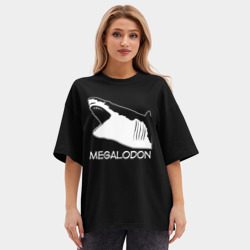 Женская футболка Oversize хлопок premium Пасть мегалодона - фото 2