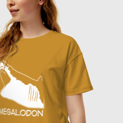 Женская футболка хлопок Oversize Пасть мегалодона - фото 2