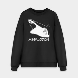 Мужской свитшот oversize без начеса хлопок Пасть мегалодона