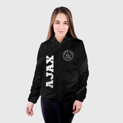 Женская куртка 3D Ajax sport на темном фоне: надпись, символ - фото 2