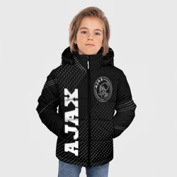 Зимняя куртка для мальчиков 3D Ajax sport на темном фоне: надпись, символ - фото 2