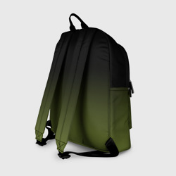 Рюкзак с принтом Черный и хвойный зеленый градиент для любого человека, вид сзади №1. Цвет основы: белый