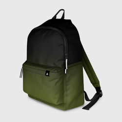 Черный и хвойный зеленый градиент – Рюкзак с принтом купить