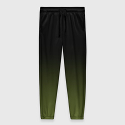 Женские брюки 3D Черный и хвойный зеленый градиент
