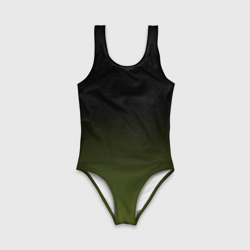 Детский купальник 3D Черный и хвойный зеленый градиент - фото 2