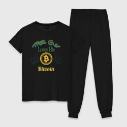 Женская пижама хлопок Loves His Bitcoin 