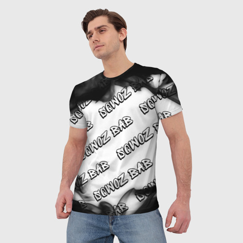 Мужская футболка 3D Рэпер Sqwoz Bab в стиле граффити: паттерн, цвет 3D печать - фото 3