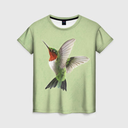 Женская футболка 3D Одинокая колибри