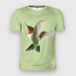 Мужская футболка 3D Slim Одинокая колибри