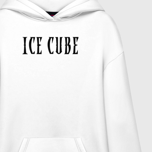 Худи SuperOversize хлопок Ice Cube - logo, цвет белый - фото 3