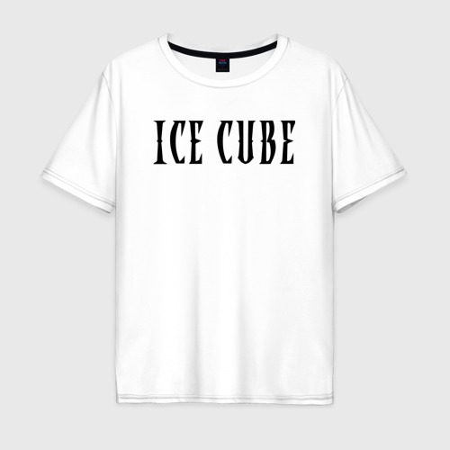 Мужская футболка хлопок Oversize Ice Cube - logo, цвет белый