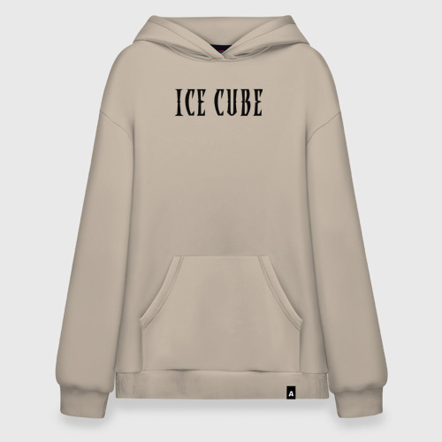 Худи SuperOversize хлопок Ice Cube - logo, цвет миндальный