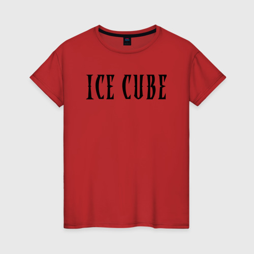 Женская футболка хлопок Ice Cube - logo, цвет красный