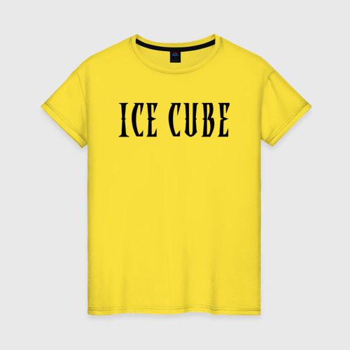 Женская футболка хлопок Ice Cube - logo, цвет желтый