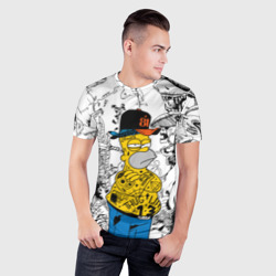 Мужская футболка 3D Slim Гомер Симпсон - ярый головорез! - фото 2
