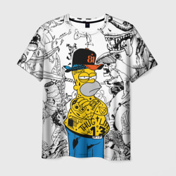 Мужская футболка 3D Гомер Симпсон - ярый головорез!