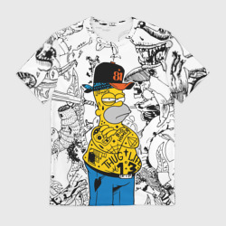 Мужская футболка 3D Гомер Симпсон - ярый головорез!