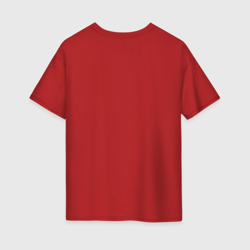 Женская футболка хлопок Oversize с принтом In flames - logo neon, вид сзади #1