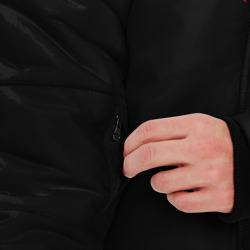 Куртка с принтом 86 Rus ХМАО Югра для мужчины, вид на модели спереди №3. Цвет основы: черный