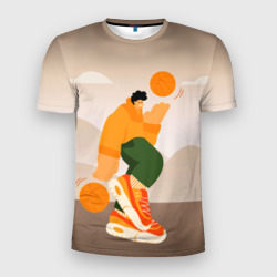 Мужская футболка 3D Slim Векторная иллюстрация Стритбол