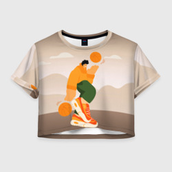 Женская футболка Crop-top 3D Векторная иллюстрация Стритбол