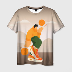 Мужская футболка 3D Векторная иллюстрация Стритбол